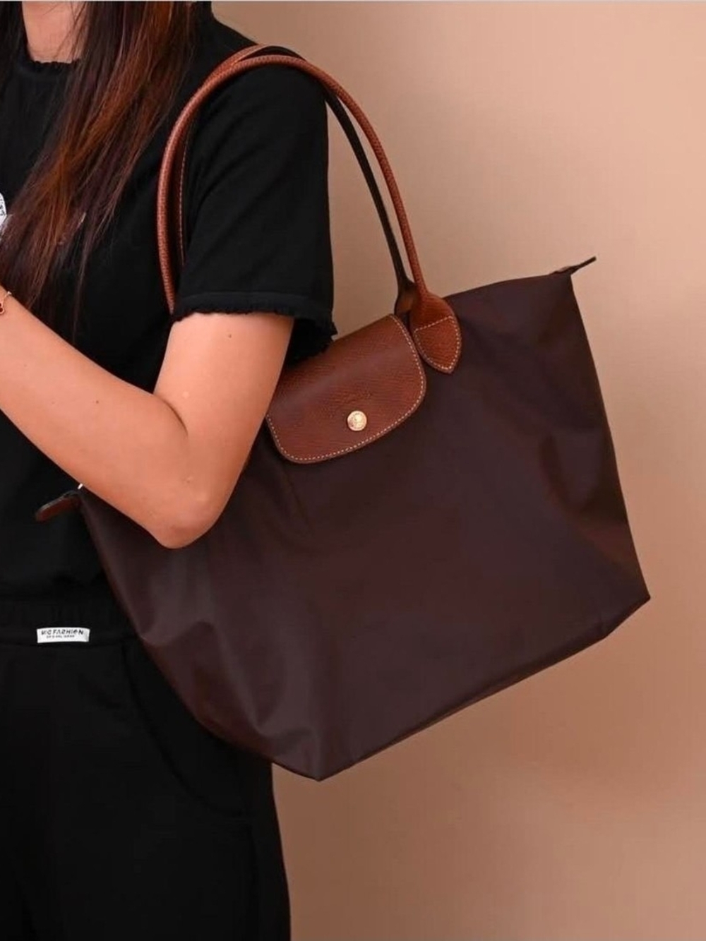 Longchamp Le Pliage Tote Bag MEDIUM Size Brown